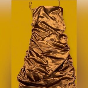 Fashion Nova Shimmering Bronze Dress